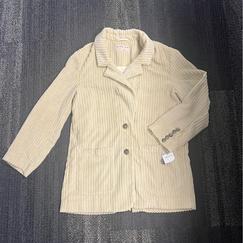 We The Free/Free People Everly Cord Tan Pale Khaki Blazer Size Medium- NWT